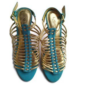 Ralph Lauren Peep Toe Cage Heels